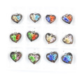 Black Heart 3D Glass Flower Lampwork Pendants for Decoration 12pcs/box , MC0058